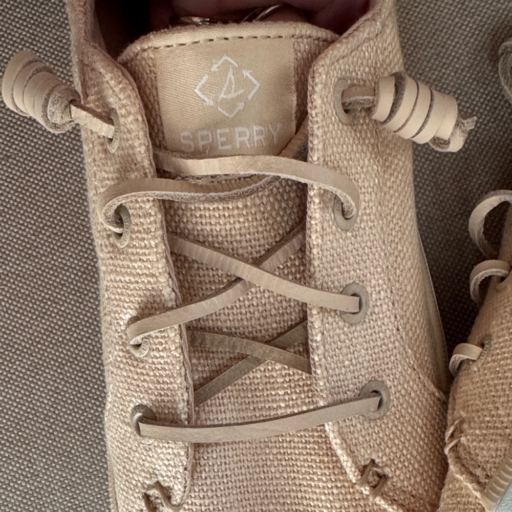 Sperry Women's Beige Canvas Sneakers - Picture 2 of 8